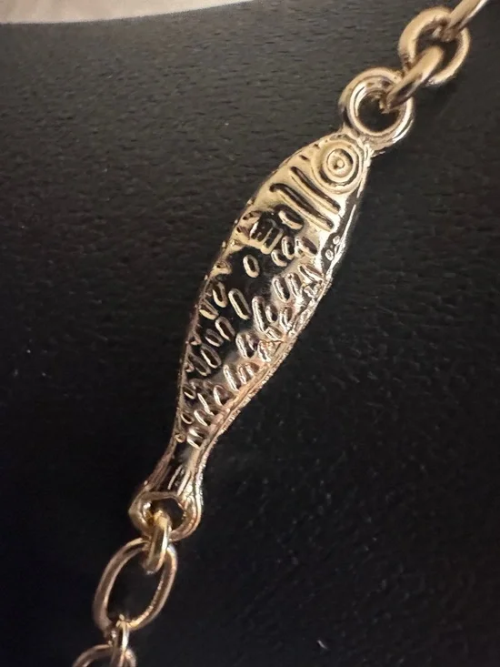 NWT Women BETSEY JOHNSON Coastal Mediterranean Sardines sparkly long necklace - Picture 6 of 9